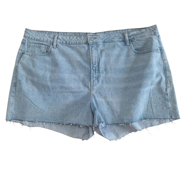 Old Navy Womens Denim Shorts OG Straight Raw Hem Plus Size 28 Country Western - Picture 1 of 7